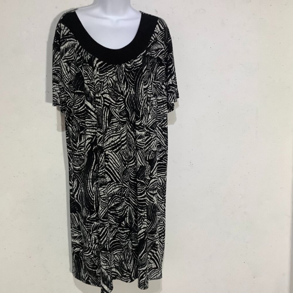 Dress Black/White 3X Short Sleeve BeLush
